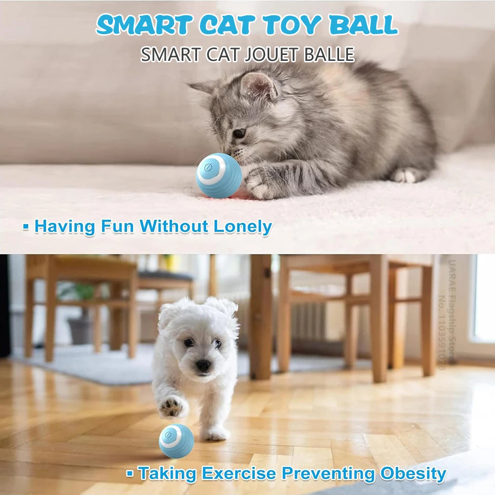 Engaging Smart Cat Toy Ball - Interactive Electric Rolling Ball for Cats - Fun and Active Playtime Accessories