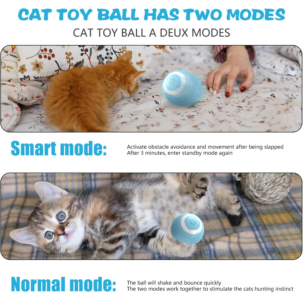 Engaging Smart Cat Toy Ball - Interactive Electric Rolling Ball for Cats - Fun and Active Playtime Accessories